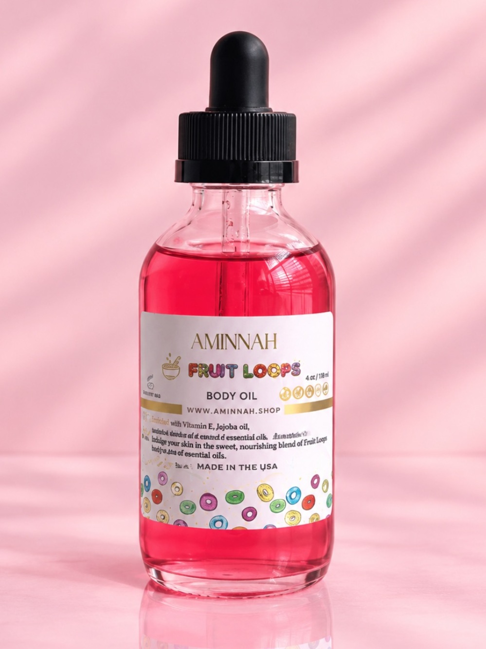 AMINNAH Fruit Loops Pink Body Oil β Nourishing Hydration